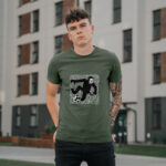 02 Dashed Football Chimpanzee – moss green