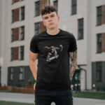 08 White Print Orangutan Skater – black